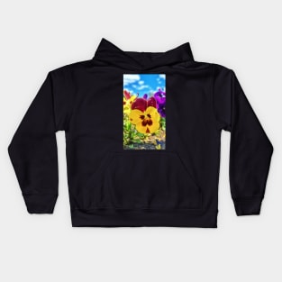 Yellow Viola Flower Kids Hoodie